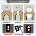 thumbnail image 3 of Yayeee Duplex Wall Plate 1-Gang 4.5"x2.7" Home Receptacle Light Switch Decorative Outlet Cover, White Cat Rainbow, 3 of 7