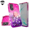 thumbnail image 3 of SOGA Rhinestone Liquid Quicksand Cover Cute Girl Phone Case Compatible for Samsung Galaxy S20 Case,with Embedded Ring for Magnetic Car Mounts and Lanyard - Purple / Pink, 3 of 5
