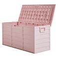 thumbnail image 3 of Canddidliike 75 Gallon Weather Storage Box on Wheel, Deck Bin Garden Box for Outdoor Patio Seat - Pink, 3 of 9