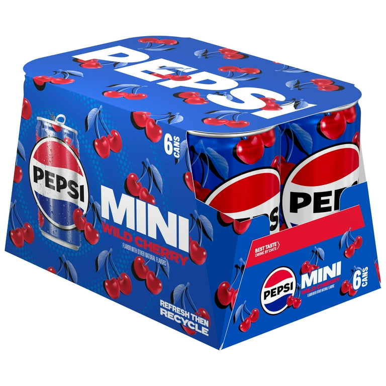 Pepsi Soda Wild Cherry Soda Pop, 7.5 Fl Oz 6 Pack, Paperboard