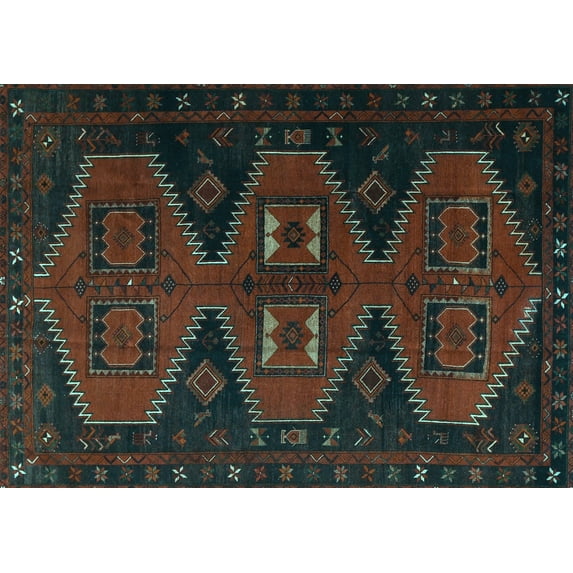 Ahgly Company Indoor Rectangle Persian Light Blue Traditional Area Rugs, 8' x 12'