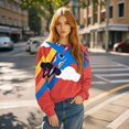 thumbnail image 5 of MVRLSH Essentials Hoodies for Women Graphic Print Crewneck Long Sleeve Casual Fashion Oversized Spring Fall Layering Daily Outfit Match Sweatshirt Red - M, 5 of 7