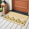 thumbnail image 3 of Rectangle Rug 2x3ft Area Rug,Farm Sunflower Plant Yellow Plaid Area Rugs for Living Room Bedroom,Retro Linen Floor Mat Non-Slip Non-Shedding Carpet Indoor Accent Rugs, 3 of 9