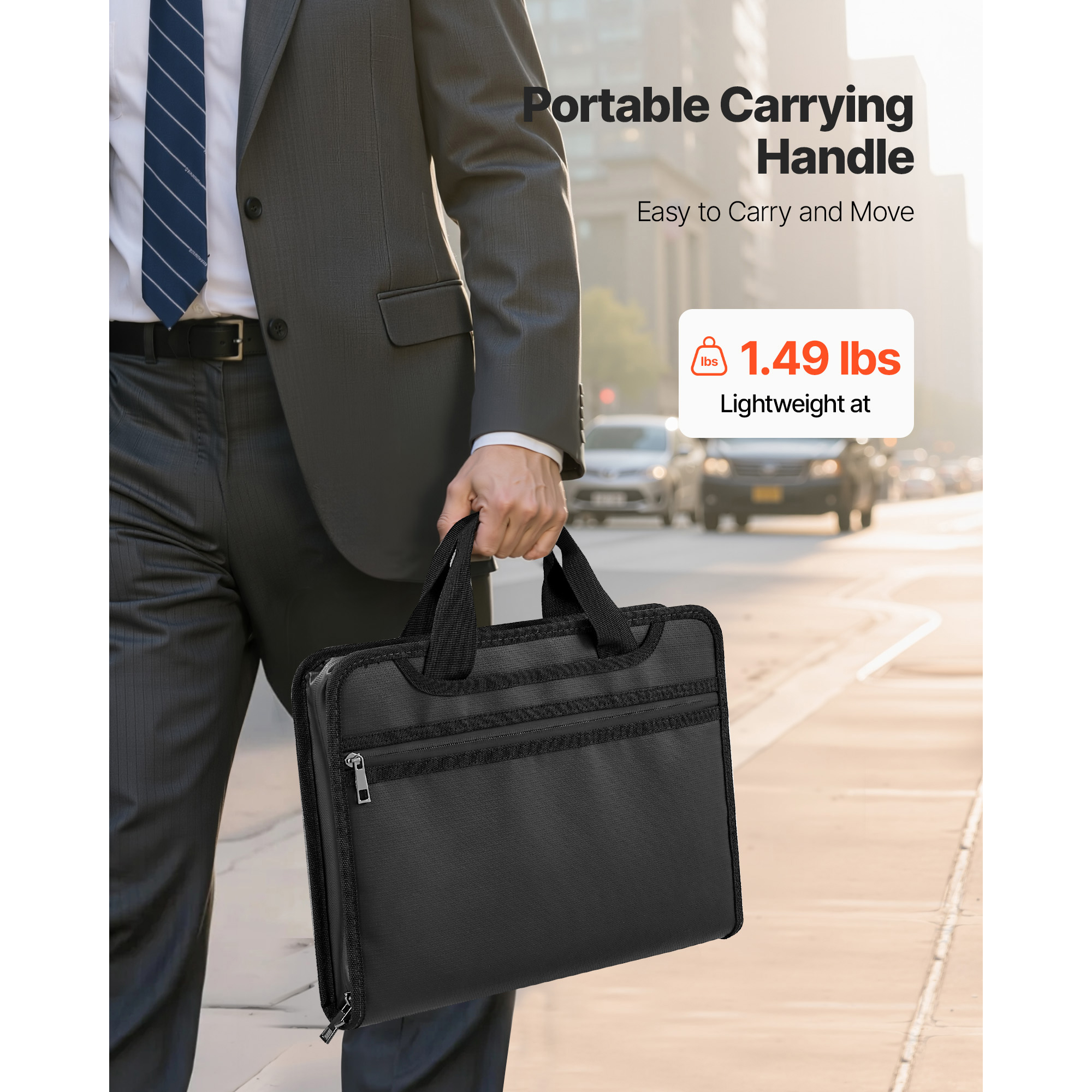 KFFKFF Fireproof Document Bag, 1832 ℉ Heat-Resistant and Waterproof Storage Organizer, Portable Multi-Layer File Holder for Home, Office, Travel, Passports, and Important Documents