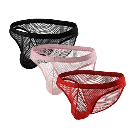 

DORKASM Mens Seamless Thongs G-String See Through Mesh Sexy Briefs