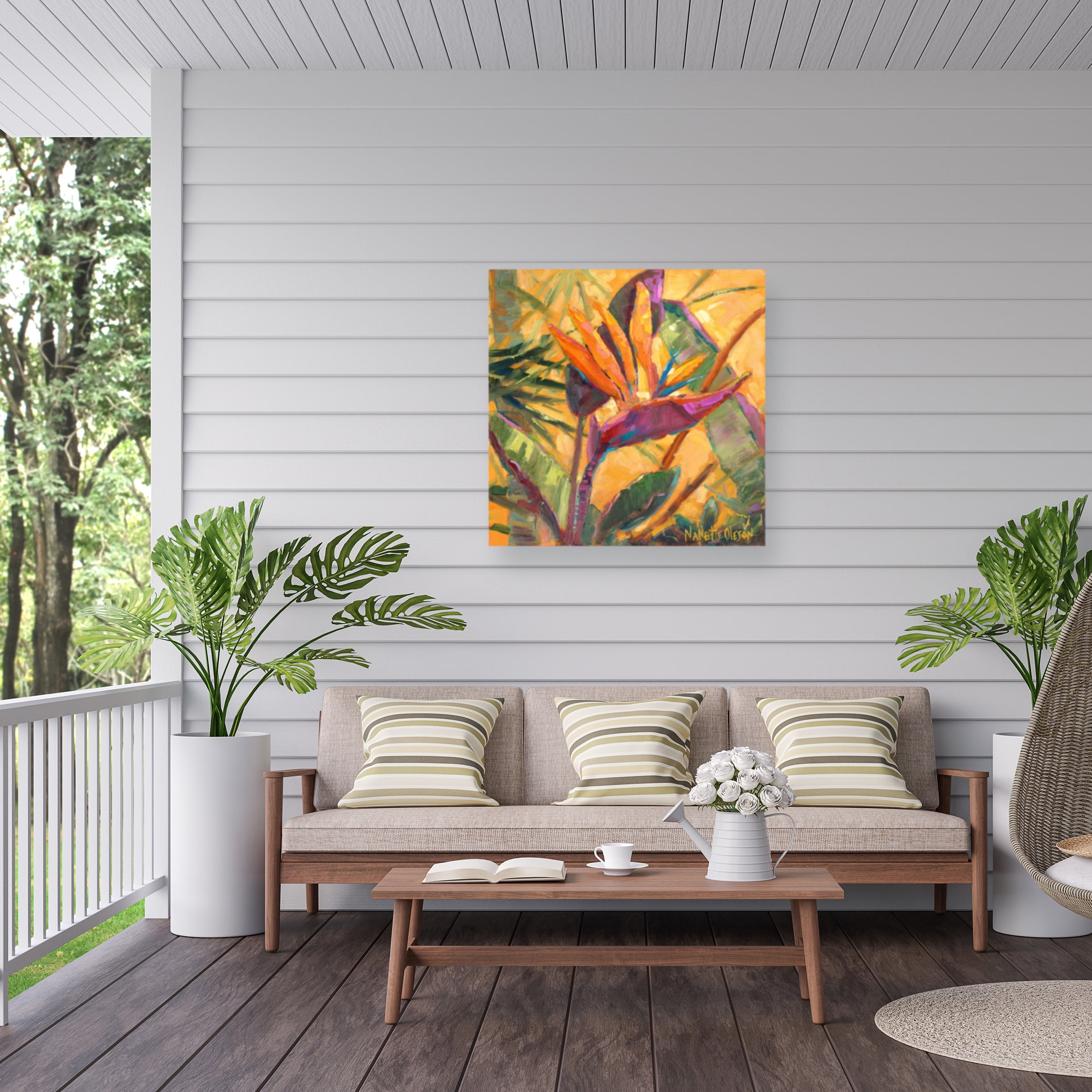 Nanette Oleson 'Splash Of The Tropics I' Outdoor Canvas 35x47