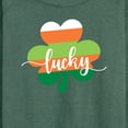 thumbnail image 3 of Instant Message - Lucky Striped Shamrock - Women's Lightweight French Terry Long Sleeve Shirt, 3 of 6
