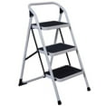 thumbnail image 3 of SALE CLEARANCE 3 Step Ladder with Tool Tray, Folding Step Stool with Wide Non-Slip Pedal and Comfort Handgrip for Household and Office, Lightweight 500lbs Capacity Step Ladder, Black, 3 of 4