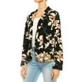 thumbnail image 3 of Women's Casual Print Fitted Open Front Long Sleeves Office Blazer Jacket, 3 of 6
