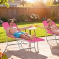 thumbnail image 2 of Outsunny Chaise Longue d'Extérieur, Chaise Inclinable Pliante et Réglable, Rose, 2 of 10