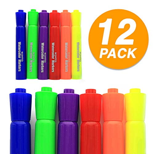 Emraw 6 Color Washable Scented Markers Fine Tip Dry Erase Marker