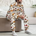 thumbnail image 6 of KLL Maple leaf nut Mushroom Sleepwear Mens Flannel Pajamas,Long Cotton Pj Set, 6 of 7