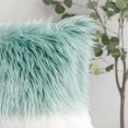 thumbnail image 3 of Phantoscope Faux Fur Series Decorative Throw Pillow Cover of Plush, Cusion for Sofa Couch, 20" x 20", Blue White, 2 Pack, 3 of 3