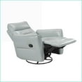 thumbnail image 3 of Recliners with Swivel & Glider Motion, Aqua Top Grain Leather Solid Wood Living Room Chair | 300lbs Capacity, 3 of 7