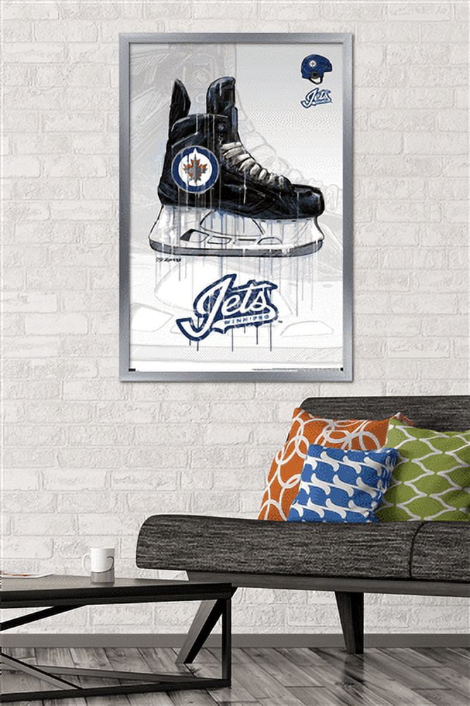 NHL Winnipeg Jets - Drip Skate 21 Wall Poster, 22.375" x 34", Framed