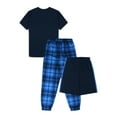 thumbnail image 2 of Wonder Nation Boys Short Sleeve Top, Shorts, and Jogger Pants 3-Piece Sleep Pajama Set, Sizes 4-16 Husky, 2 of 6