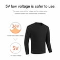 thumbnail image 5 of dzxyzu Thermal Underwear Set for Men Plus Size Three-Speed Temperature Regulation Heated Underwear Set With 28 Heating Zones Winter Washable Heating Baselayer Top & Bottom for Outdoors Sports -Black, 5 of 9