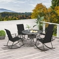 thumbnail image 5 of Costway 2 PCS Outdoor Rocking Chairs with Breathable Backrest Smooth Safe Rocking Design Black, 5 of 9