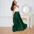 thumbnail image 5 of KDDYLITQ Satin Skirts for Women Pleated Hem Basic Maxi Skirt a Line Solid Color Flowy Skirt Holiday 2025 Long Skirts with Pocket Green M, 5 of 6