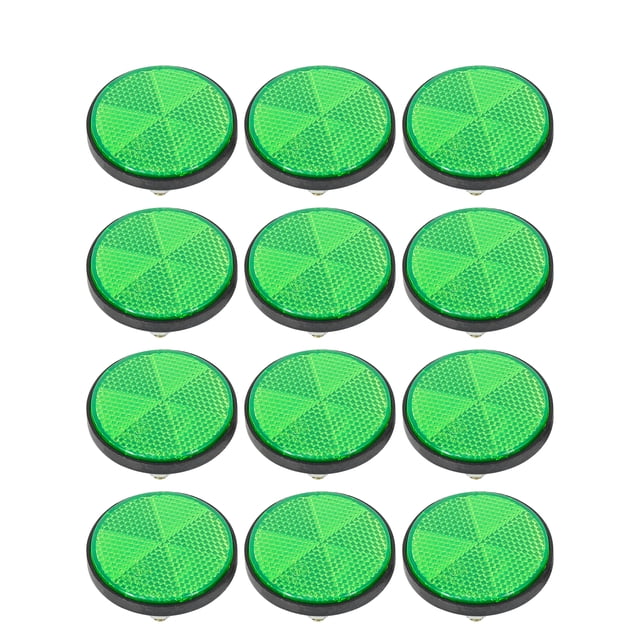 Unique Bargains 6 Pair M6x1.0 Green Plastic Universal Screw Mount Reflective Warning Reflector for Motorcycle Bicycle