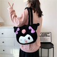 thumbnail image 3 of Bolso de mano de peluche Kuromi, bolso cruzado de peluche de anime, lindo bolso de mano para mujer, bolso de mano esponjoso con cremallera, bolso de mano informal de gran capacidad para el hombro, ade, 3 of 4