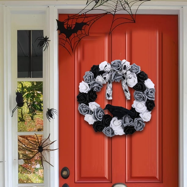 Guirnalda de Halloween, letrero de pared espeluznante, festivo, espeluznante, decoración para colgar en puerta, decoración de Halloween para