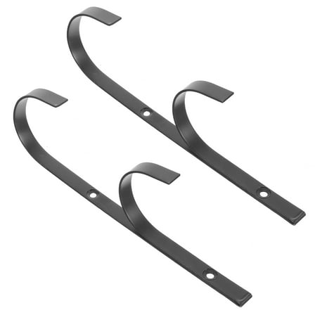 2 Pcs Pool Pole Hanger Rod Metal Bracket Hook Accessories Tool 2pcs (black) Supplys