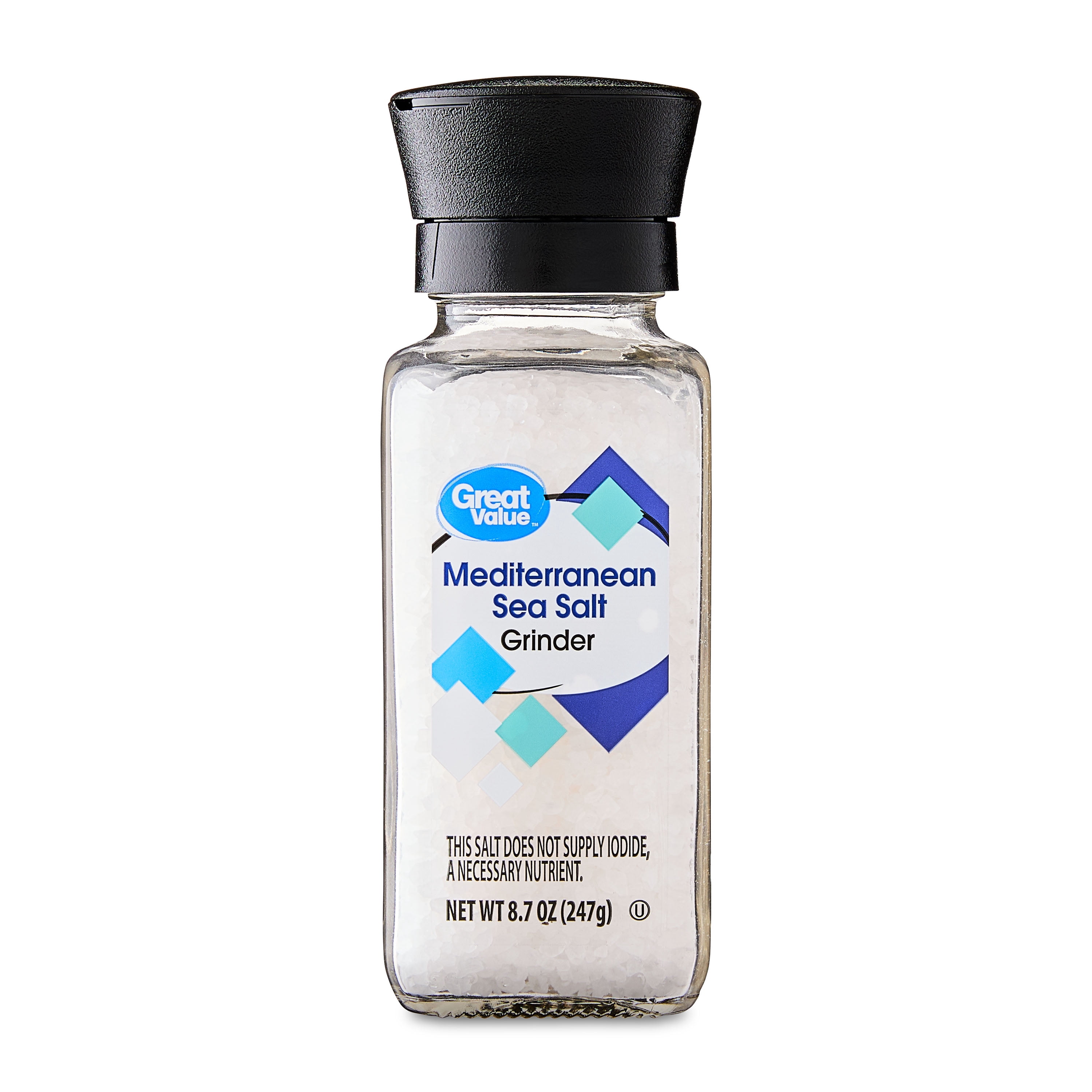 (6 pack) Great Value Mediterranean Sea Salt Grinder, 8.7 oz