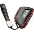 thumbnail image 3 of Vitodeco Genuine Leather Smart Key Fob Case Compatible with Volkswagen MK8 Golf GTI, ID4, Atlas (3-Button, Black/Red), 3 of 6