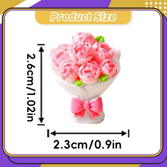 Resin Flower Figurines, Mini Artificial Flower Bouquet, Desktop Decor Accents, Cute Small Flower Crafts for Home Tabletop Office Decoration, Floral Handicrafts And Ornaments 5 Pcs