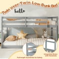 thumbnail image 6 of SESSLIFE Bunk Bed Twin Over Twin, Low Floor Bunk Bed with Guard Rails for Dorm, Small Space, No Box Spring Needed (Gray), 6 of 7