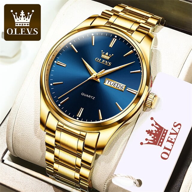 OLEVS 6898 Men Quartz Watches Waterproof Stainless Steel Male Wristwatch Man Clock Fashion Luminous Luxury Gold Watches For Men