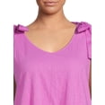 thumbnail image 2 of Terra & Sky Women's Plus Size Knit Tank Top with Tie Shoulder, 2 of 5