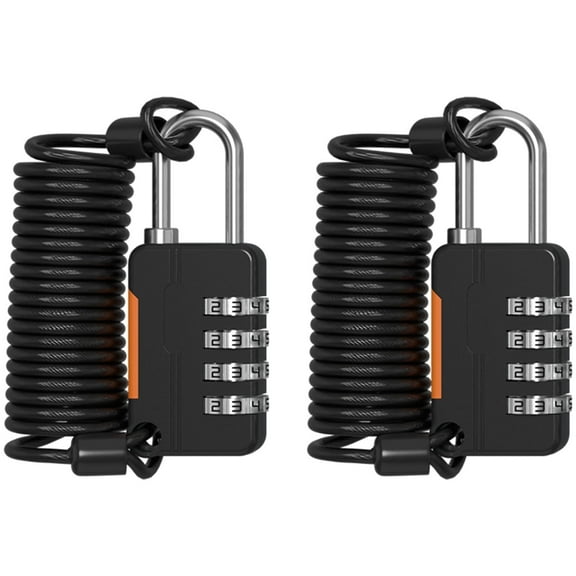 Ogetok Chain Waterproof Durable Retractable Steel Cable Motorcycle Helmet Lock, 4-Digit Combination Code Lock