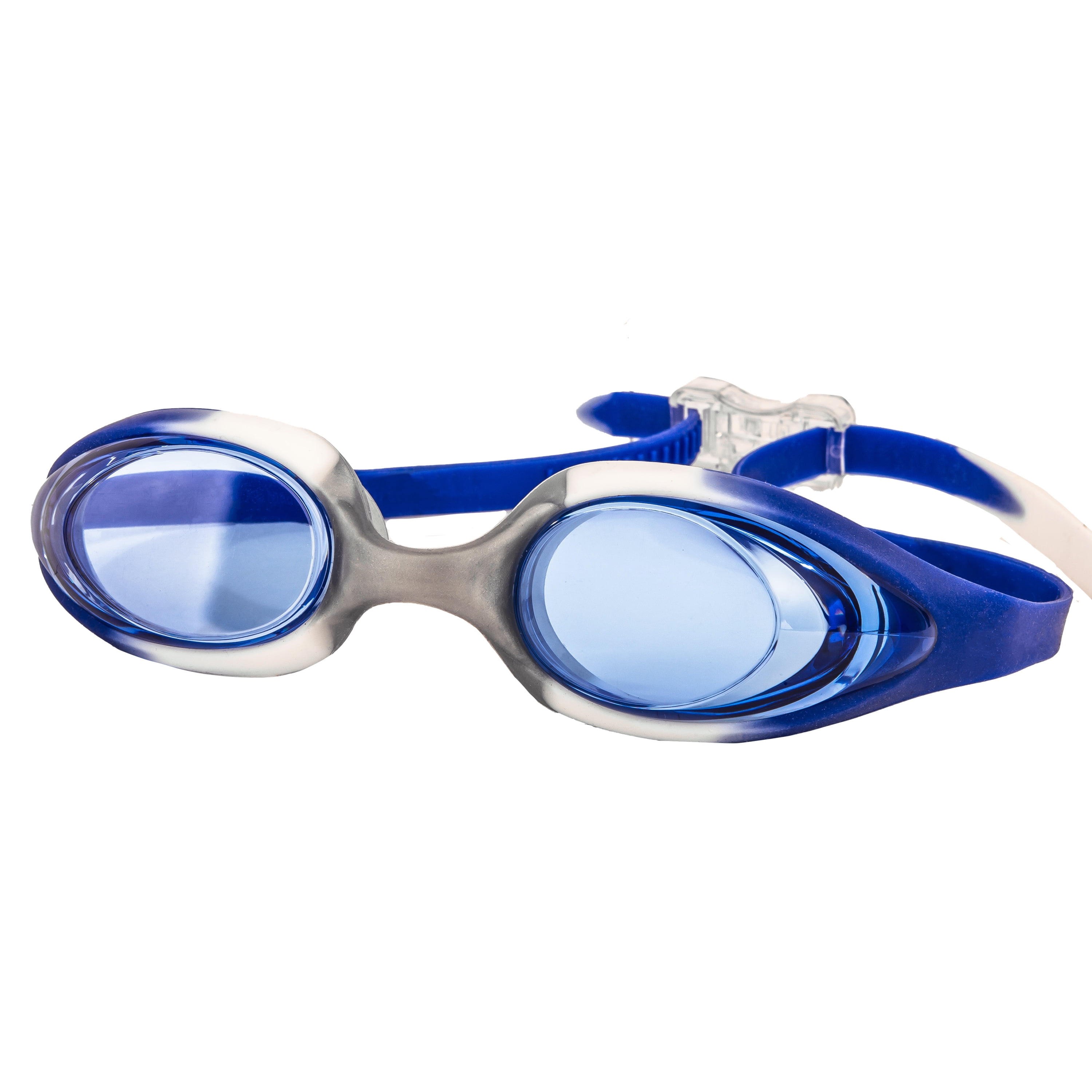 (2 pack) Dolfino Youth Challenger Swimming Sport Silicone Goggles, Blue