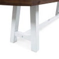 thumbnail image 4 of GDF Studio Bowman Outdoor Acacia Wood Benches, Set of 2, Sandblasted Dark Brown and White, 4 of 7