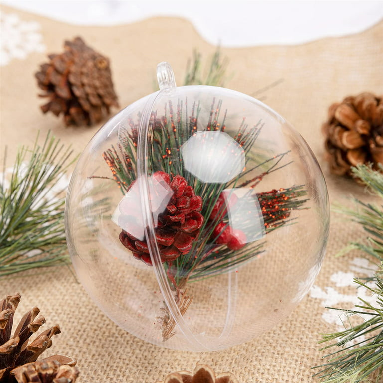 Clear Fillable Christmas Ornaments, Arts and Crafts Supplies (3.1 in