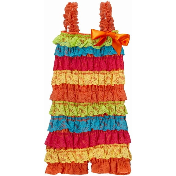 Wenchoice Pink & Blue Ruffle Lace Romper Girl's M(12M-24M)