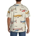 thumbnail image 5 of Sigee Striped Vintage Planes Print Men's Shirts Casual Button Down Short Sleeve Summer Beach Shirt Hawaiian Vacation Shirts Tee Shirt-3X-Large, 5 of 7