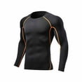 thumbnail image 2 of dazeni Long Sleeve Shirts for Men Moisture Wicking UPF SPF Sun Protection Tee Shirts Slim Fit High Stretchy Workout T Shirts Casual Running Orange Medium, 2 of 6