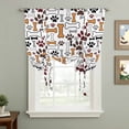 thumbnail image 2 of Dog Claws Balloon Curtains for Windows, Bedroom Curtains 54 Inch Length, Pet Cat Cartoon Cute Animal Bone Pawprints Tie Up Curtains Panels Thermal Insulated Bathroom Curtains Window 42"x54", 2 of 8