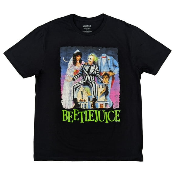 Beetlejuice Mens Black Graphic Tee Short Sleeve T-Shirt XX-Large