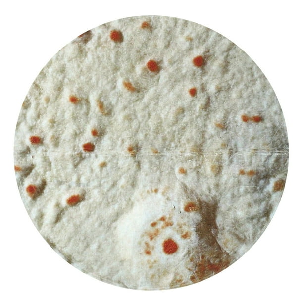 24" Tortilla Carpets Burrito Hooded Blankets Corn and Flour Tortilla Throw Taco Mat Super Soft