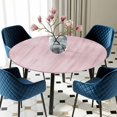 thumbnail image 5 of Elastic Fitted Round Tablecloth, Pink Waterproof Stretch Table Cover for 45"-54" Tables, Modern Abstract Art Ombre Striped Washable Outdoor Tablecloths for Patio, Picnic, Camping, 5 of 9