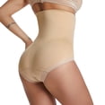 thumbnail image 3 of GOLD CARP Shapewear Women High Waist Tummy Control Body Shaper Panties Butt Lifter Underwear Seamless Shaping Brief Smooth Sculpting Knickers Beige M/L(US 4-8), 3 of 7