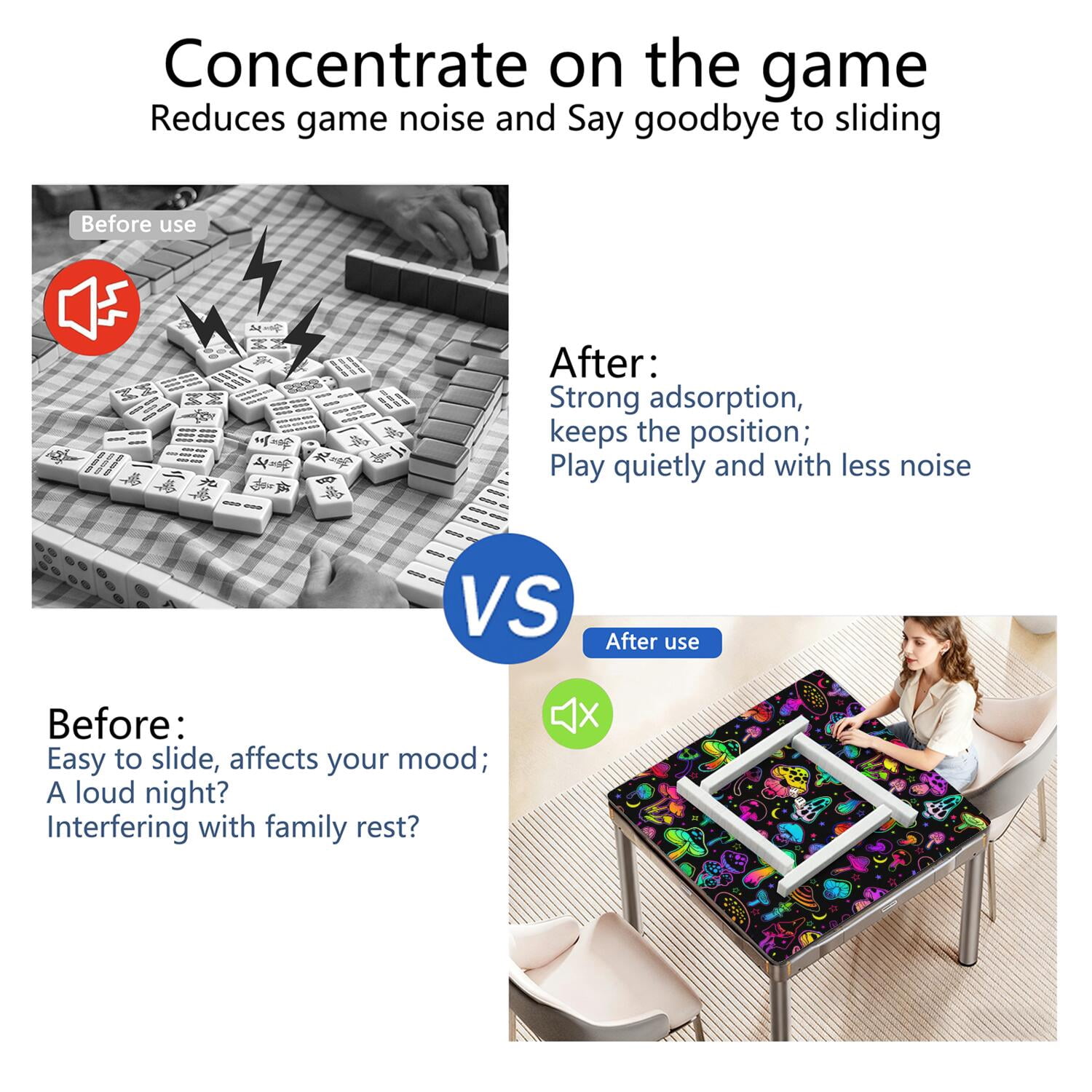 31.5 Inch Plants Inspired Game Surface Constructed from Durable Rubber Featuring Anti-Slip Grip Backing and Noise Dampening for Tiles Board Games