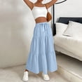 thumbnail image 4 of Lightweight Pleated Maxi Skirt with High Waist and Elegant Bows Design Comfortable Waistband Skirt for Women and Girls, 4 of 8