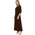 thumbnail image 2 of eloria Women's Georgette A Line Boat Neck Short Sleevless PartyWear Maxi Dress, Color : Dark Brown | Size : XS, 2 of 5