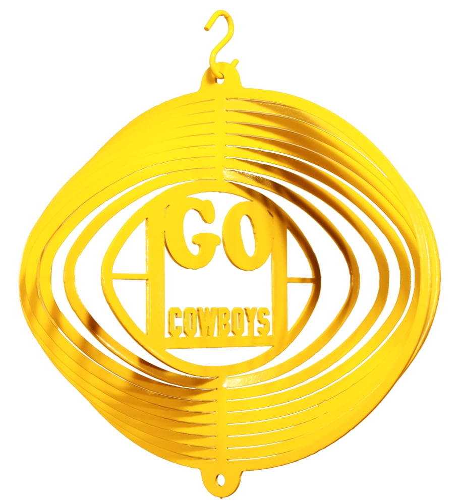 SWEN University Of Wyoming Cowboys Wind Spinner – Steel Swirly Decor, 12 Inches, Gold Sparkle Finish