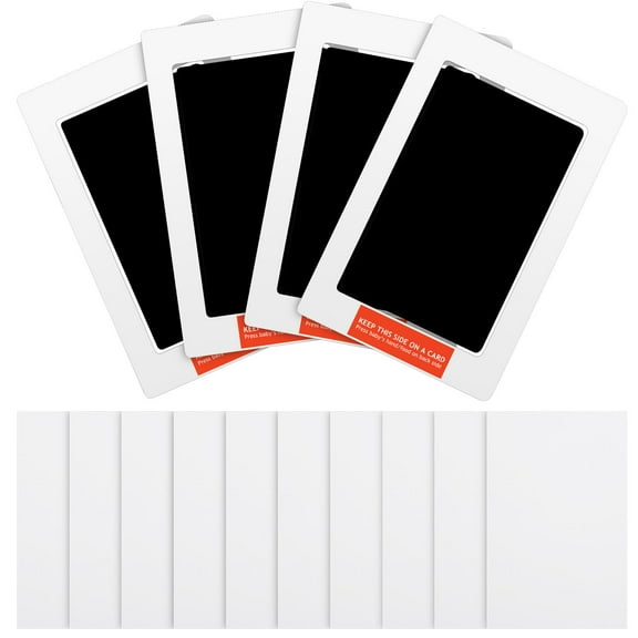 12 Pieces Baby Inkless Handprint and Footprint Kit 4 Safe Hand and Foot Ink Pad Clean Touch Dog Paw Print Stamp Kit and 8 Card for Newborn Registry Family Keepsake Baby Gift ( 4.9 × 3.14 Inch)
